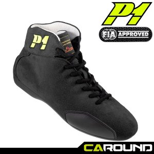P1 레이스웨어 프리마 레이싱 슈즈 - 블랙 (FIA 인증)