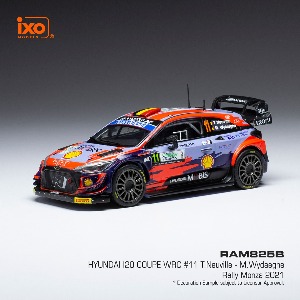 ixo 1:43 현대 i20 쿠페 WRC No.11 몬자 랠리 2021 - 티에리 누빌 (RAM825B)