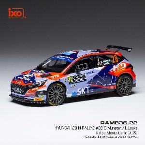ixo 1:43 현대 i20 N Rally2 WRC No.28 2022 몬테카를로 랠리 - G.Munster / L.Louka (RAM836.22)