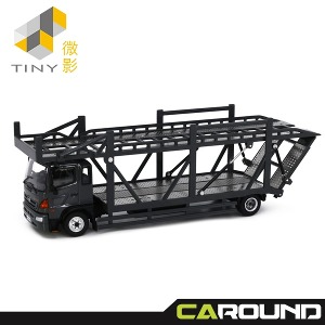 타이니 1:64 HINO 500 (HINO Ranger) 2층 트랜스포터 차량 - 블랙