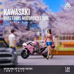 MoreArt 1:64 KAWASAKI SWEET COOL MOTORCYCLE GIRL (바이크 및 사람 피규어)